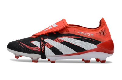 Unisex Adidas Predator 25 Elite Foldover Tongue FG Football Boots - Black/Red/White