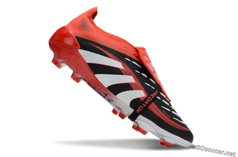 Unisex Adidas Predator 25 Elite Foldover Tongue FG Football Boots - Black/Red/White 4