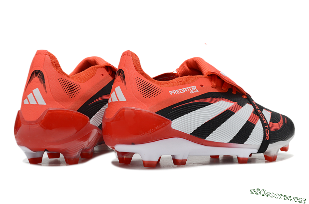 Unisex Adidas Predator 25 Elite Foldover Tongue FG Football Boots - Black/Red/White 6