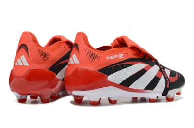 Unisex Adidas Predator 25 Elite Foldover Tongue FG Football Boots - Black/Red/White