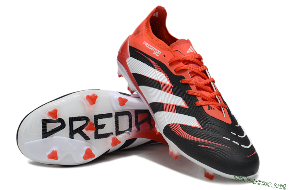 Unisex Adidas Predator 25 Elite FG Football Boots - Black/Red/White 3