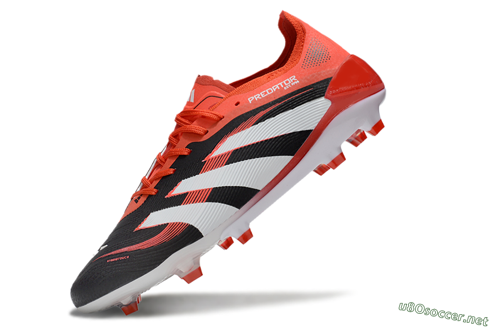 Unisex Adidas Predator 25 Elite FG Football Boots - Black/Red/White 5