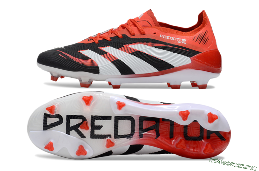 Unisex Adidas Predator 25 Elite FG Football Boots - Black/Red/White 1