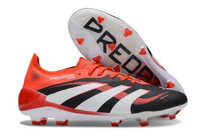 Unisex Adidas Predator 25 Elite FG Football Boots - Black/Red/White