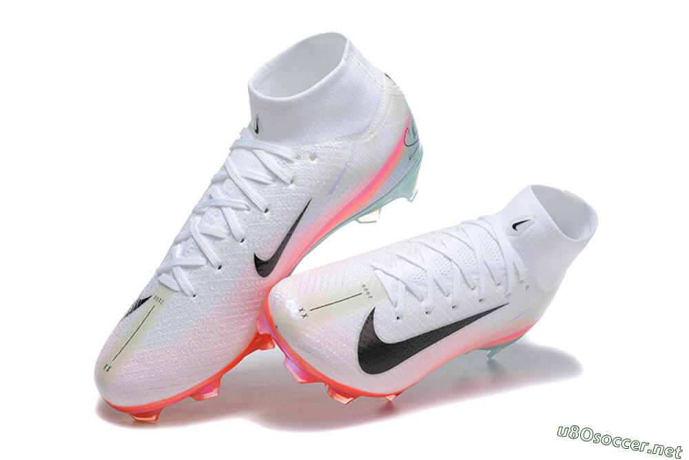 Unisex Nike Air Zoom Mercurial Superfly 10 Elite FG Football Boots - White/Pink/Jade 6