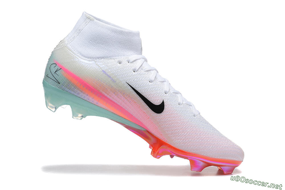 Unisex Nike Air Zoom Mercurial Superfly 10 Elite FG Football Boots - White/Pink/Jade 7