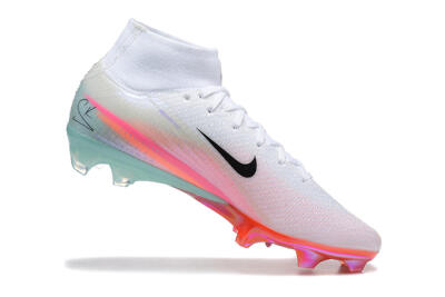 Unisex Nike Air Zoom Mercurial Superfly 10 Elite FG Football Boots - White/Pink/Jade