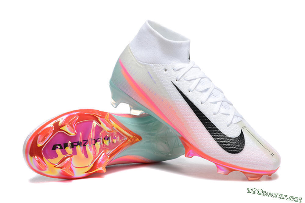 Unisex Nike Air Zoom Mercurial Superfly 10 Elite FG Football Boots - White/Pink/Jade 4