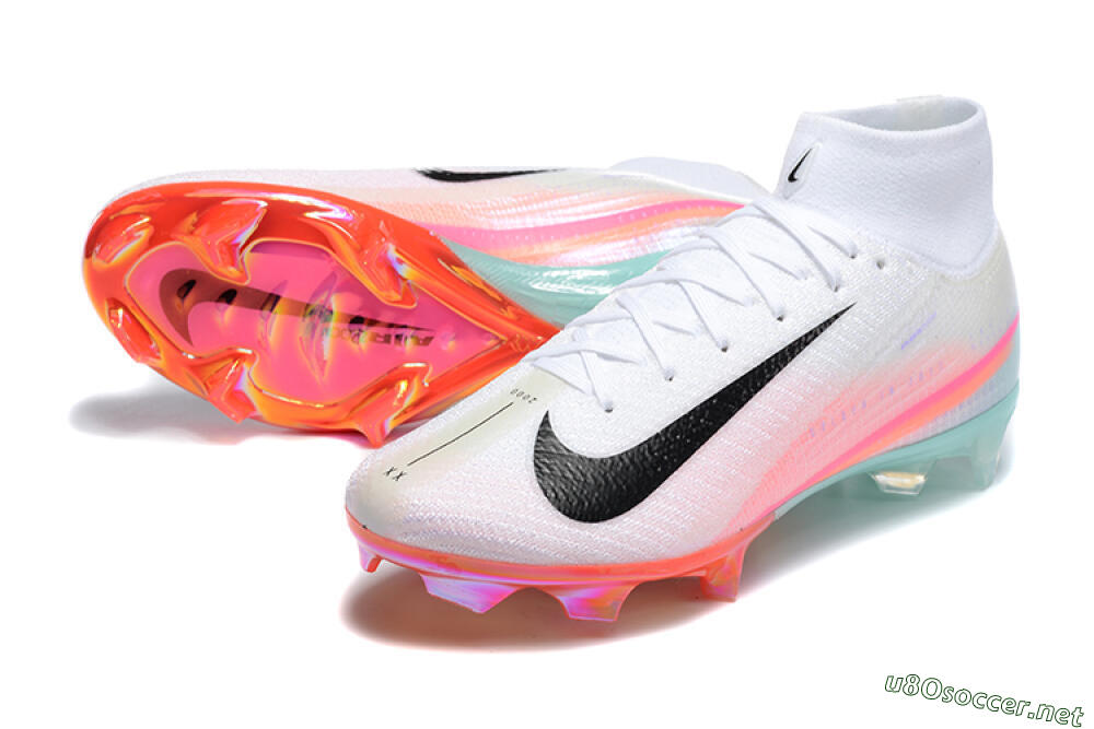 Unisex Nike Air Zoom Mercurial Superfly 10 Elite FG Football Boots - White/Pink/Jade 3