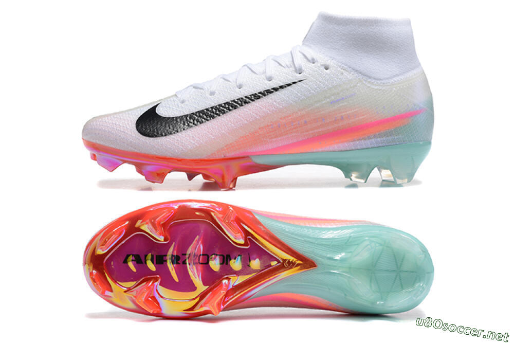 Unisex Nike Air Zoom Mercurial Superfly 10 Elite FG Football Boots - White/Pink/Jade 1