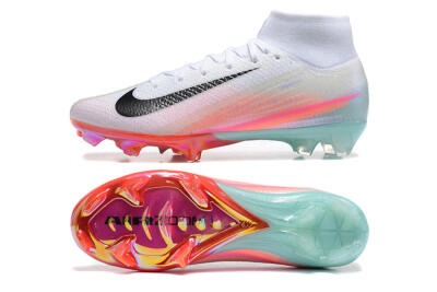 Unisex Nike Air Zoom Mercurial Superfly 10 Elite FG Football Boots - White/Pink/Jade