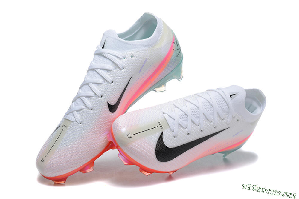 Unisex Nike Air Zoom Mercurial Vapor 16 Elite FG Football Boots - White/Pink/Jade 6