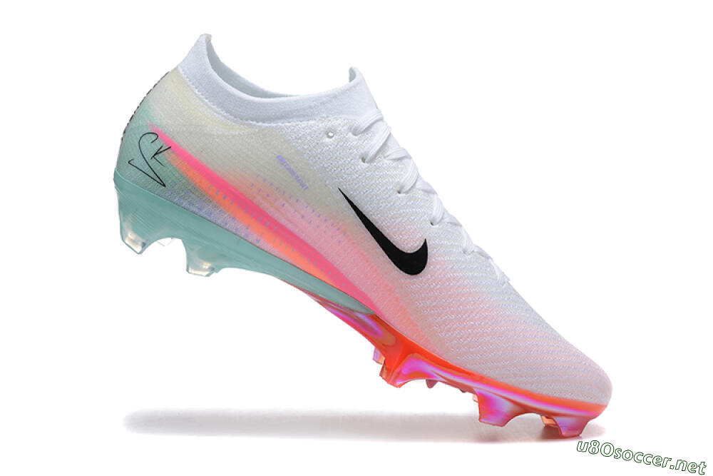 Unisex Nike Air Zoom Mercurial Vapor 16 Elite FG Football Boots - White/Pink/Jade 7