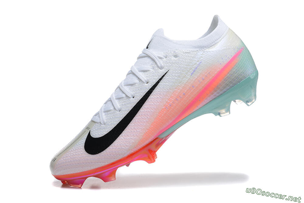 Unisex Nike Air Zoom Mercurial Vapor 16 Elite FG Football Boots - White/Pink/Jade 8