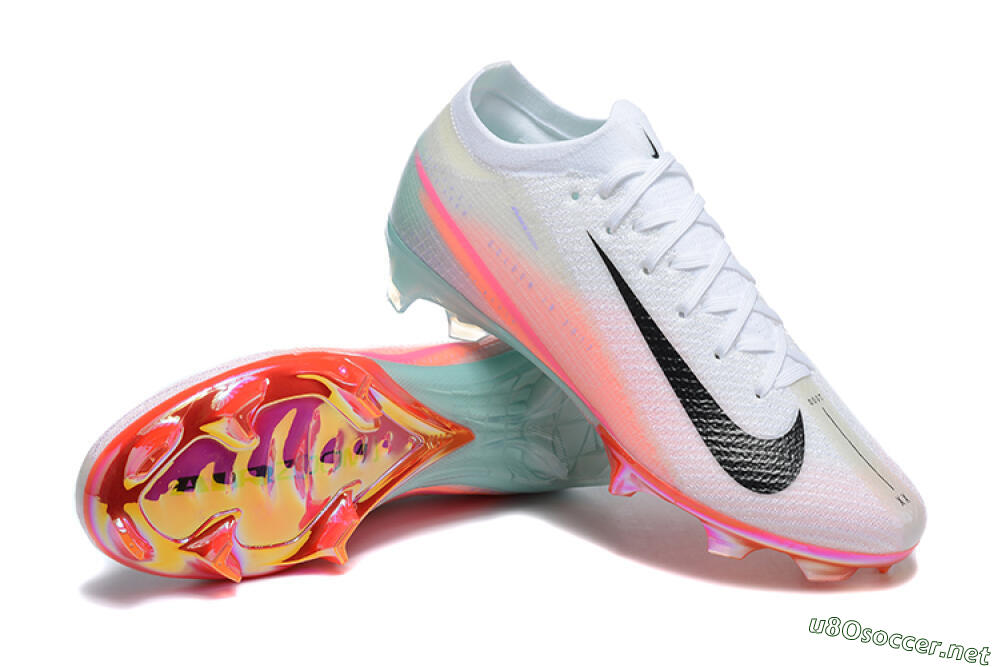Unisex Nike Air Zoom Mercurial Vapor 16 Elite FG Football Boots - White/Pink/Jade 4