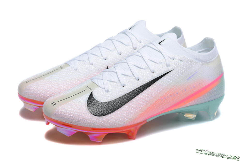 Unisex Nike Air Zoom Mercurial Vapor 16 Elite FG Football Boots - White/Pink/Jade 5