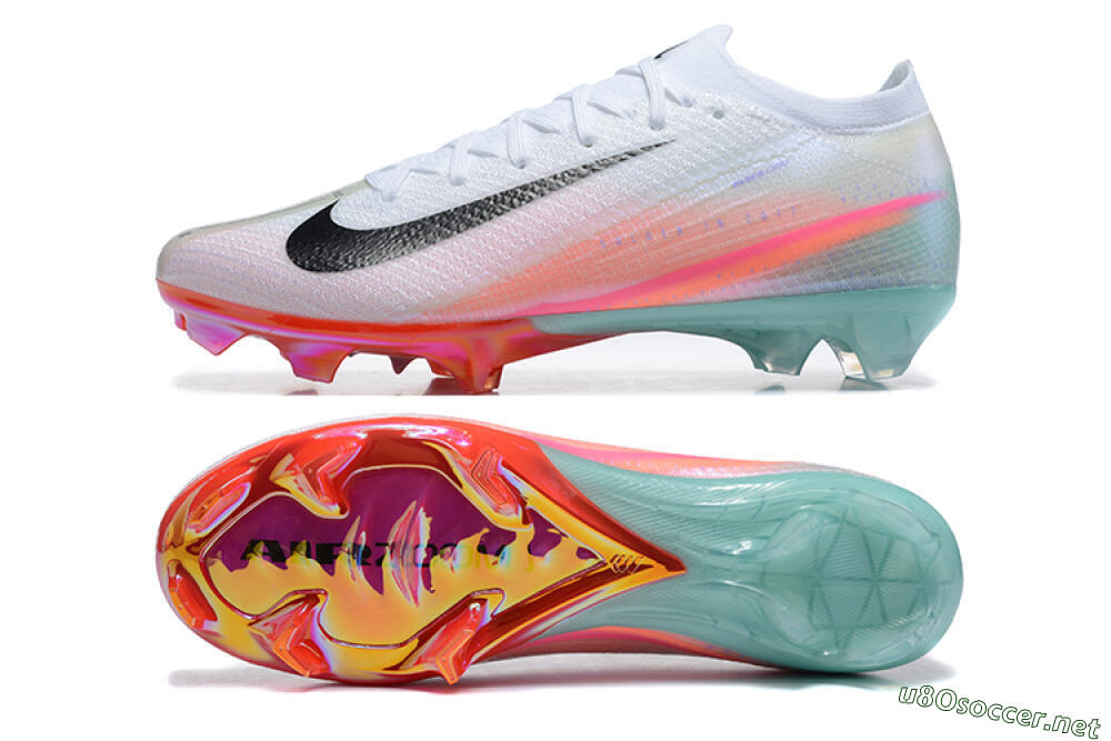 Unisex Nike Air Zoom Mercurial Vapor 16 Elite FG Football Boots - White/Pink/Jade 1