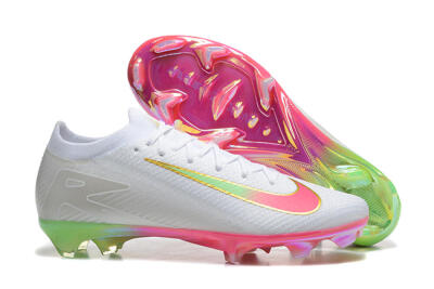 Unisex Nike Air Zoom Mercurial Vapor 16 Elite FG Football Boots - White/Pink/Yellow