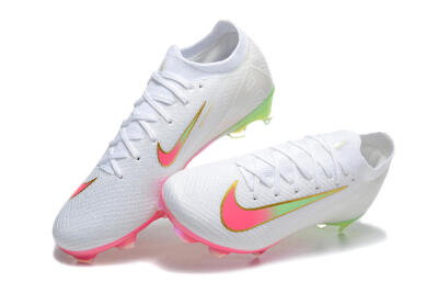 Unisex Nike Air Zoom Mercurial Vapor 16 Elite FG Football Boots - White/Pink/Yellow