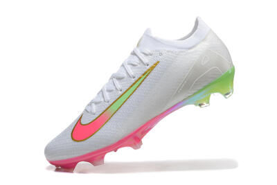 Unisex Nike Air Zoom Mercurial Vapor 16 Elite FG Football Boots - White/Pink/Yellow