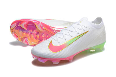 Unisex Nike Air Zoom Mercurial Vapor 16 Elite FG Football Boots - White/Pink/Yellow