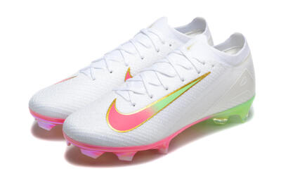 Unisex Nike Air Zoom Mercurial Vapor 16 Elite FG Football Boots - White/Pink/Yellow