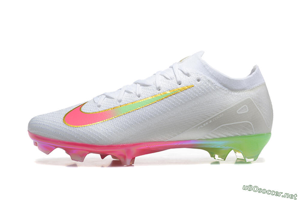 Unisex Nike Air Zoom Mercurial Vapor 16 Elite FG Football Boots - White/Pink/Yellow 0