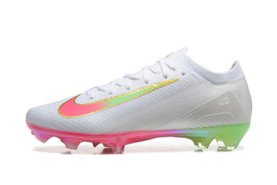 Unisex Nike Air Zoom Mercurial Vapor 16 Elite FG Football Boots - White/Pink/Yellow
