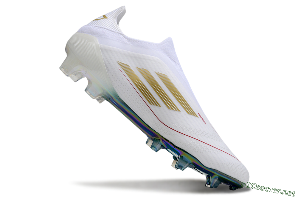 Men's Adidas F50 Elite Laceless FG Football Boots - White/Green/Yellow 4