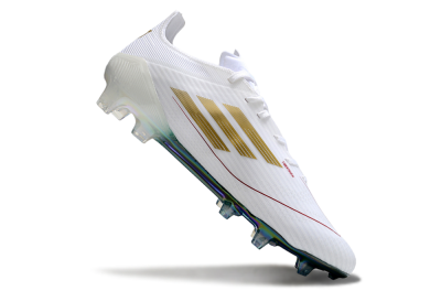 Men's Adidas F50 Elite FG Football Boots - White/Green/Yellow
