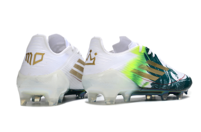 Men's Adidas F50 Elite FG Football Boots - White/Green/Yellow