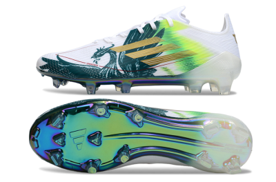 Men's Adidas F50 Elite FG Football Boots - White/Green/Yellow