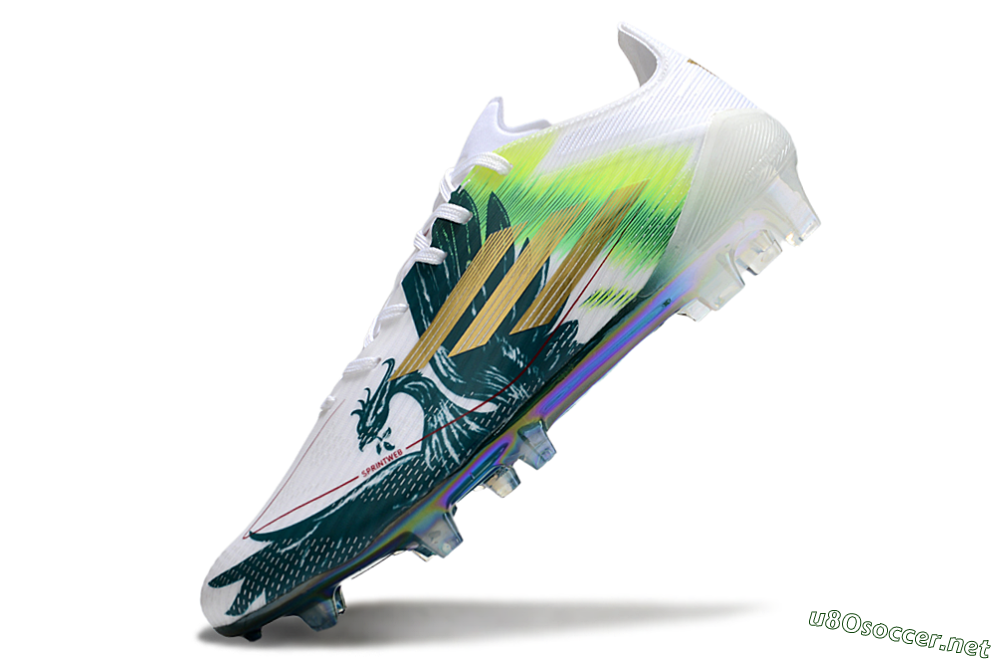 Men's Adidas F50 Elite FG Football Boots - White/Green/Yellow 5
