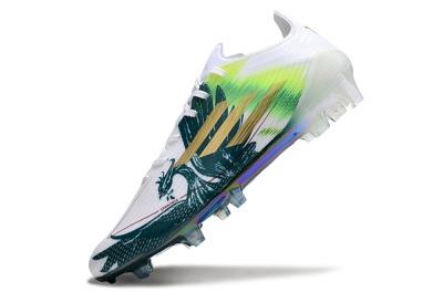 Men's Adidas F50 Elite FG Football Boots - White/Green/Yellow