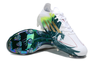 Men's Adidas F50 Elite FG Football Boots - White/Green/Yellow