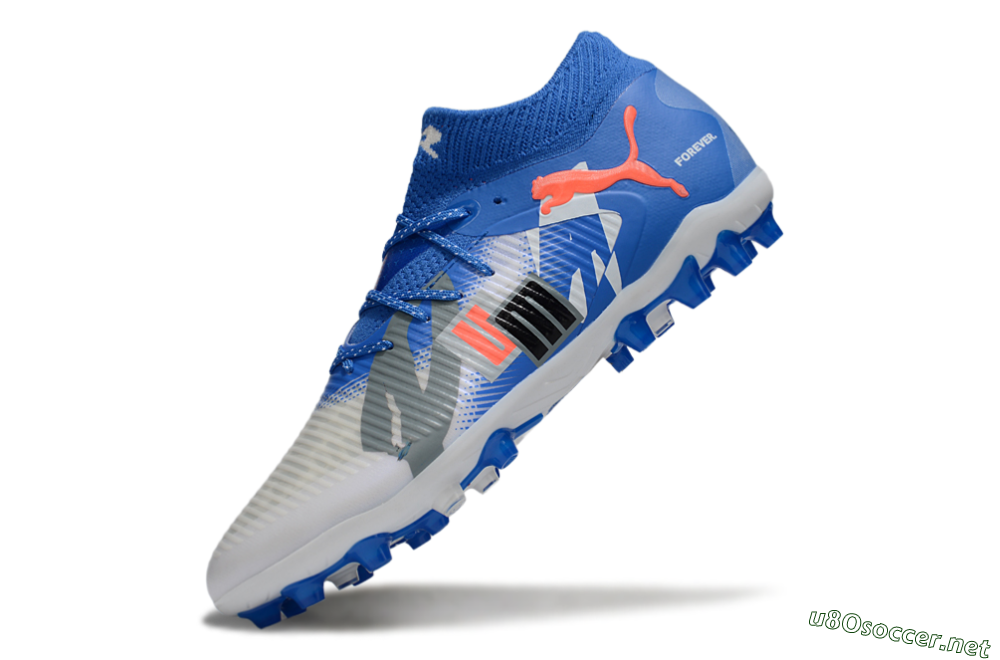 Men's Puma Future 8 Ultimate MG Football Boots - Blue/White/Orange 5