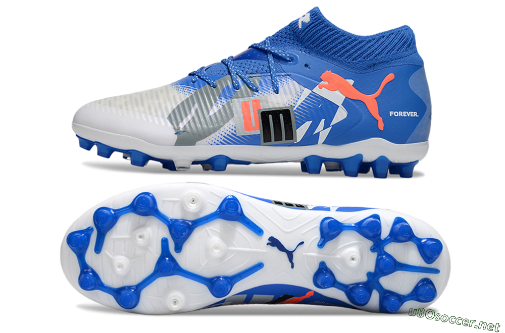 Men's Puma Future 8 Ultimate MG Football Boots - Blue/White/Orange 1