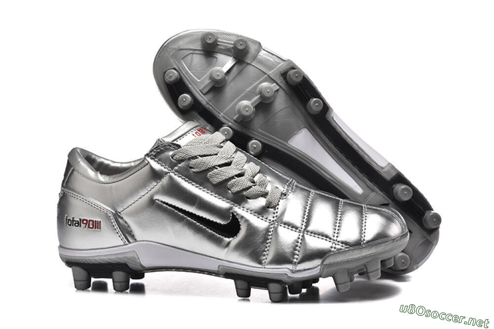 Men's Niken Total 90 III FG Football Boots - Silver/Black 2
