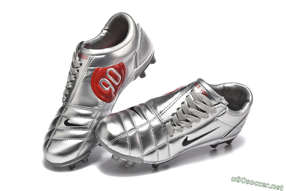 Men's Niken Total 90 III FG Football Boots - Silver/Black 6