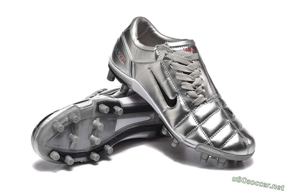 Men's Niken Total 90 III FG Football Boots - Silver/Black 4