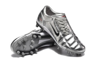 Men's Niken Total 90 III FG Football Boots - Silver/Black