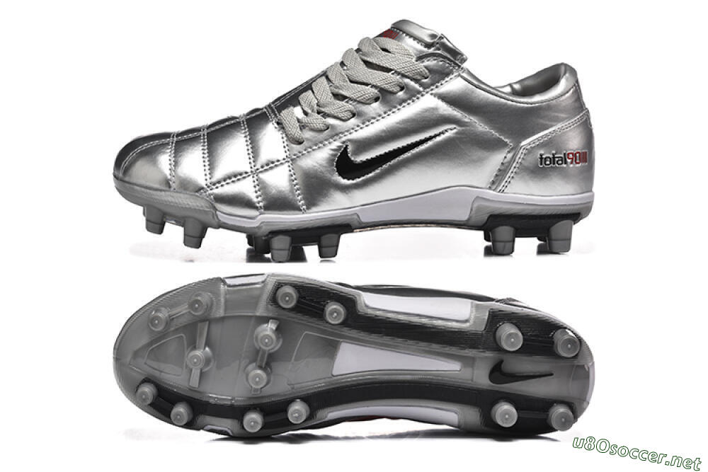 Men's Niken Total 90 III FG Football Boots - Silver/Black 1