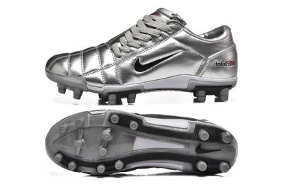 Men's Niken Total 90 III FG Football Boots - Silver/Black