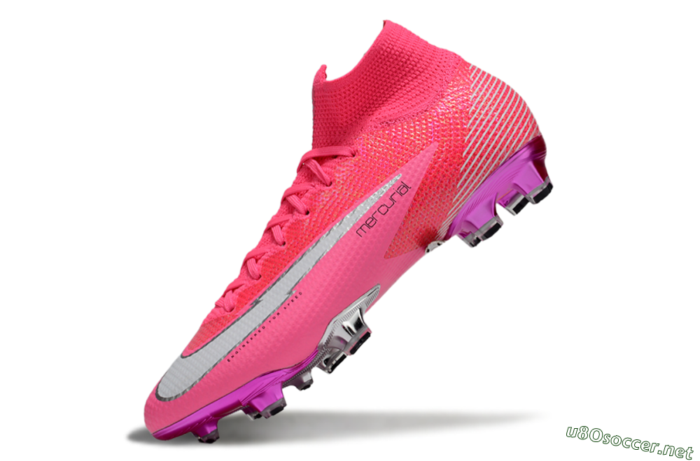 Men's Nike Air Zoom Mercurial Superfly 7 Elite FG Football Boots - Pink/Red/Silver 6