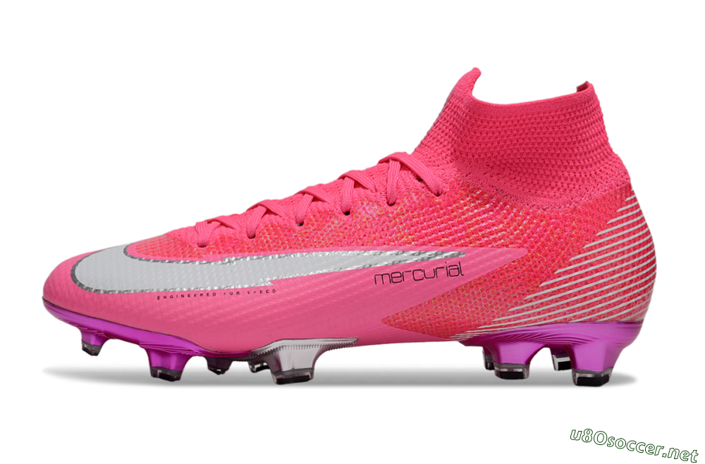 Men's Nike Air Zoom Mercurial Superfly 7 Elite FG Football Boots - Pink/Red/Silver 0
