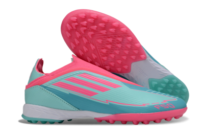 Unisex Adidas F50 Elite Laceless TF Football Shoes - Jade/Pink/White