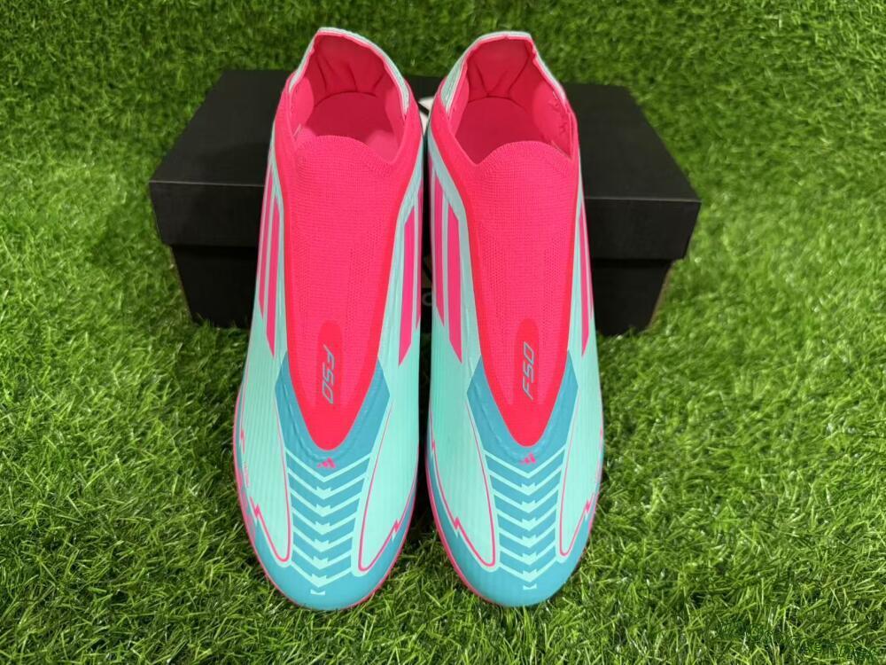 Unisex Adidas F50 Elite Laceless TF Football Shoes - Jade/Pink/White