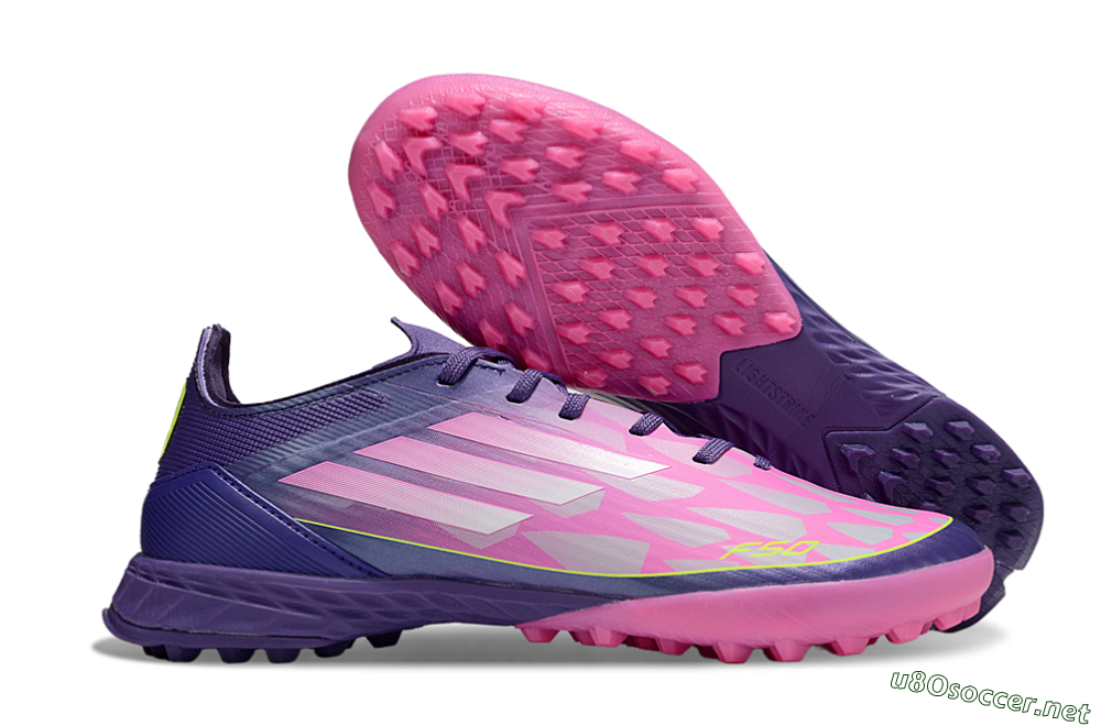 Men's Adidas F50 Pro TF Football Shoes - Pink/Purple/Yellow 2