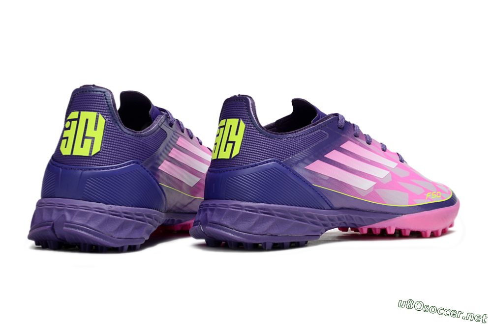 Men's Adidas F50 Pro TF Football Shoes - Pink/Purple/Yellow 6