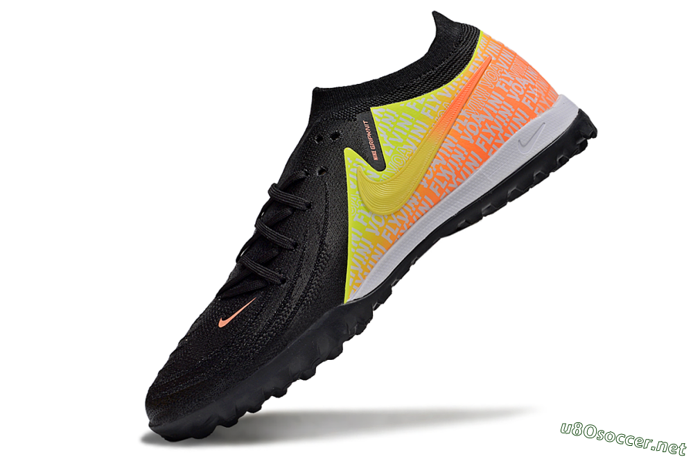 Men's Nike Phantom GX 2 Elite TF Football Shoes - Black/Yellow/Orange 5